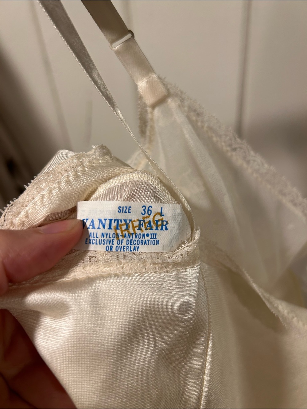 Vintage Romantic Slip Dress with Lace-Trim - L - Picture 5 of 7